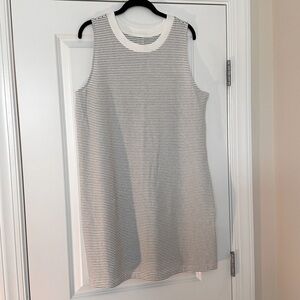 NWT ivory and black striped tank dress